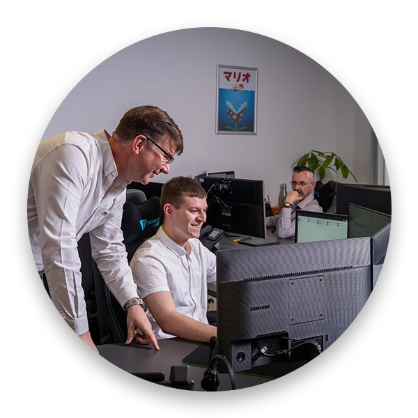 Cipher IT team working together in the office on computer