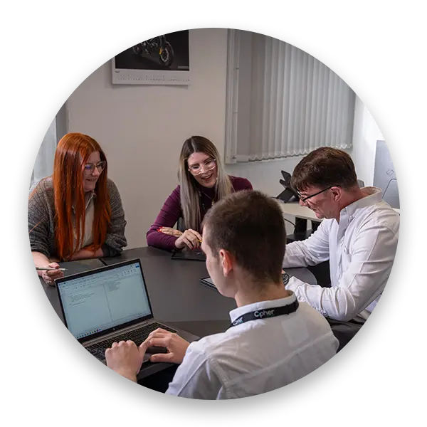 Group of Cipher IT team members having a meeting